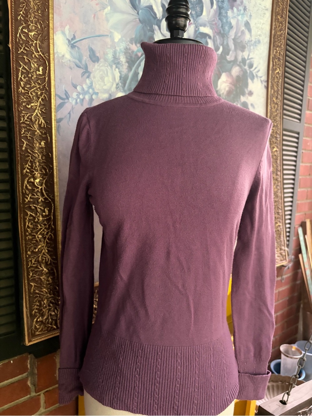 Merona Plum Ribbed Turtleneck Sweater